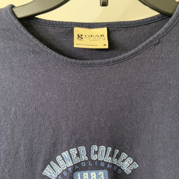 Navy Blue Crew Neck College Shirt - Picture 3 of 3